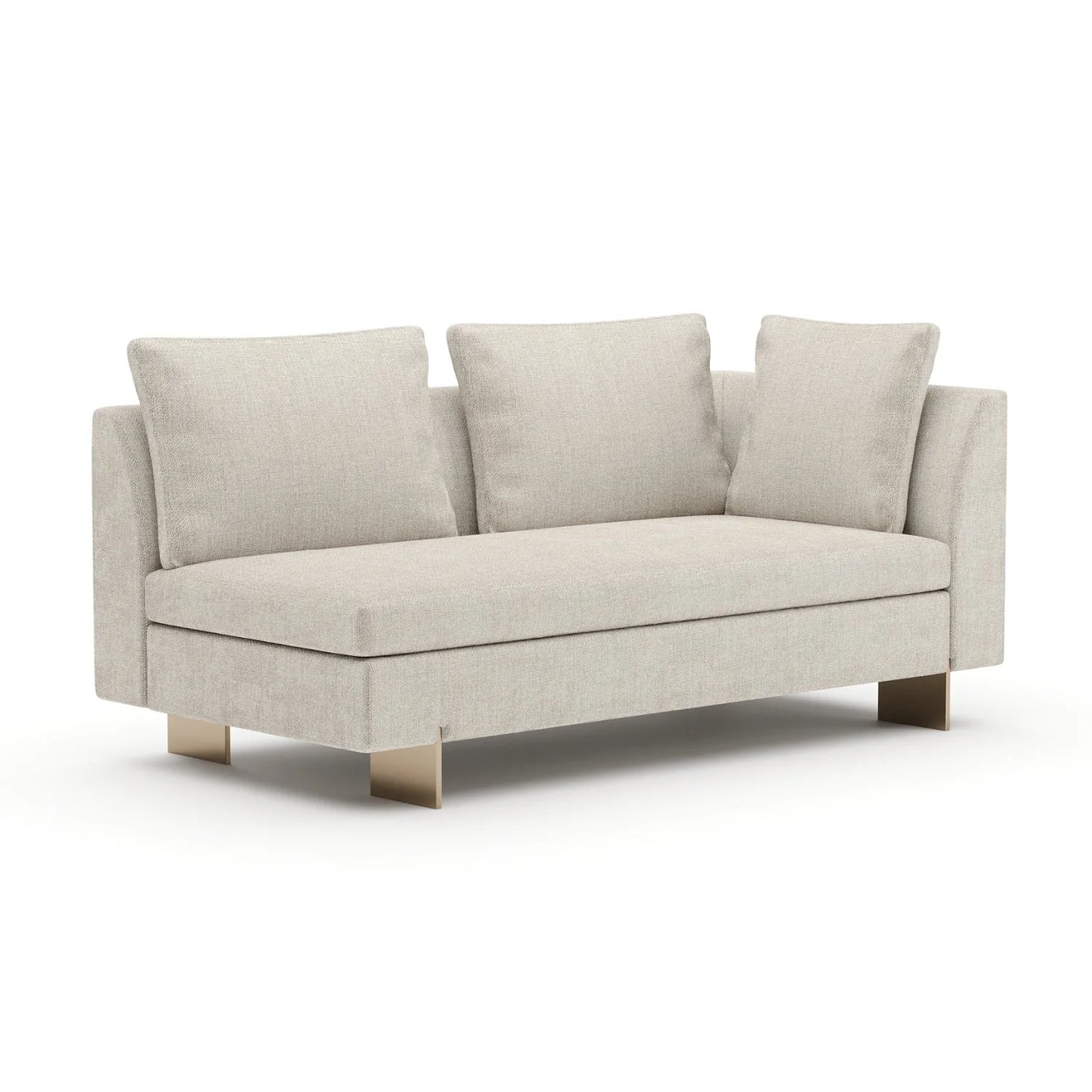 Luxury White Chenille Loveseat Modern Italian Style for Villa