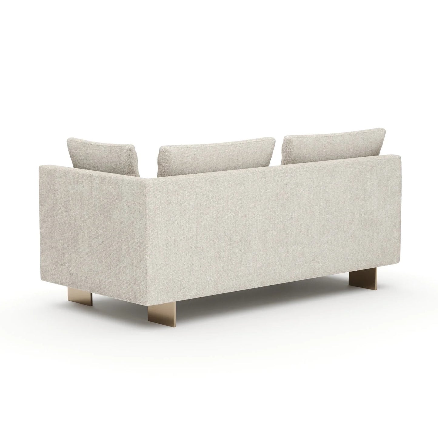 Luxury White Chenille Loveseat Modern Italian Style for Villa