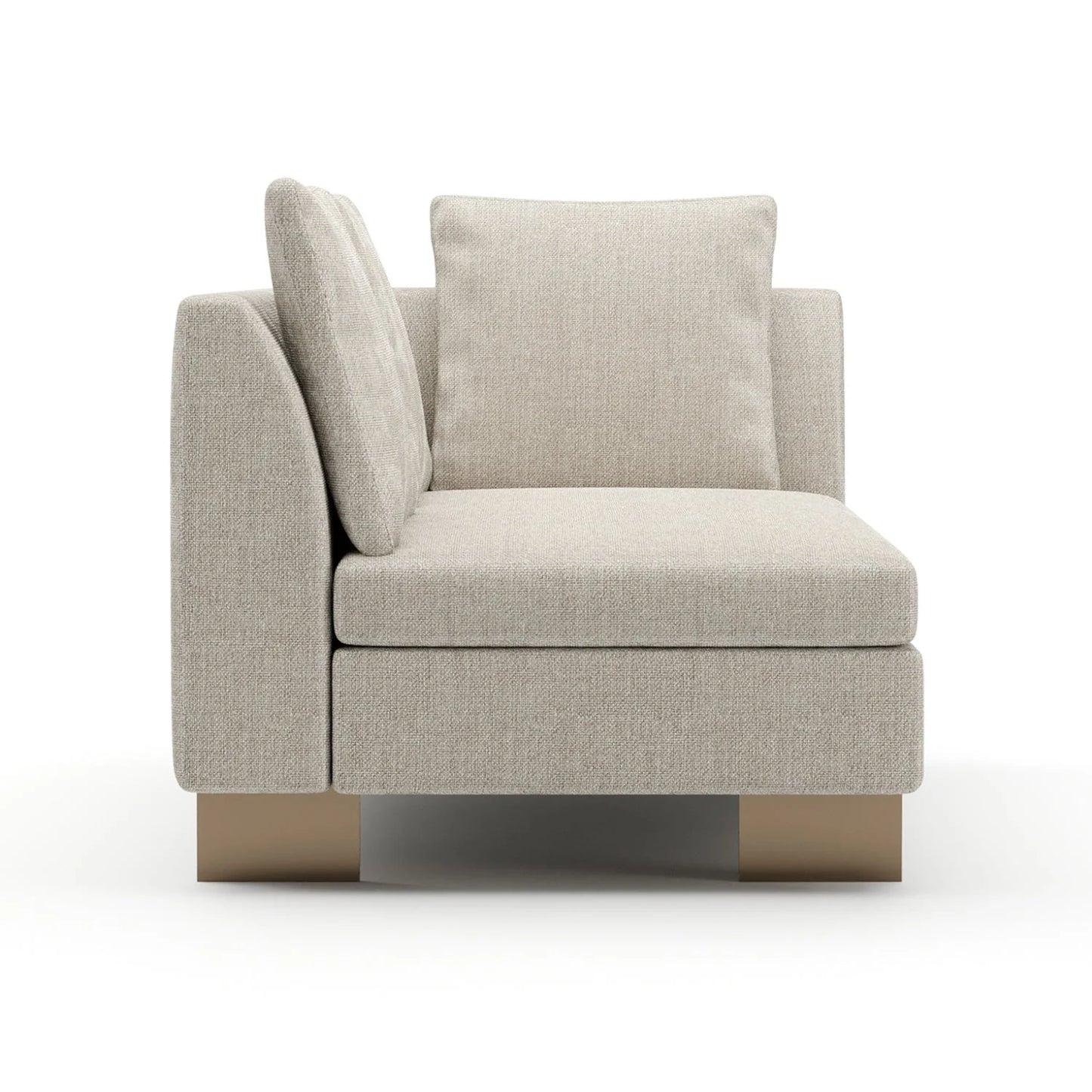 Luxury White Chenille Loveseat Modern Italian Style for Villa