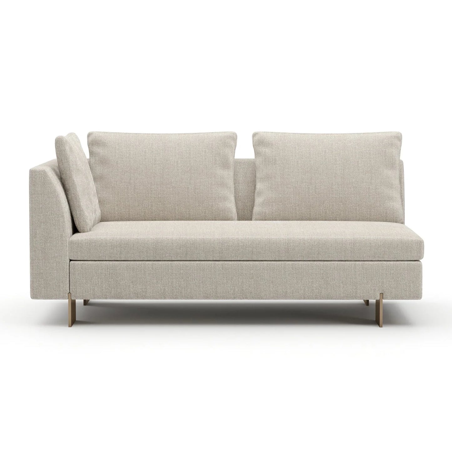 Luxury White Chenille Loveseat Modern Italian Style for Villa