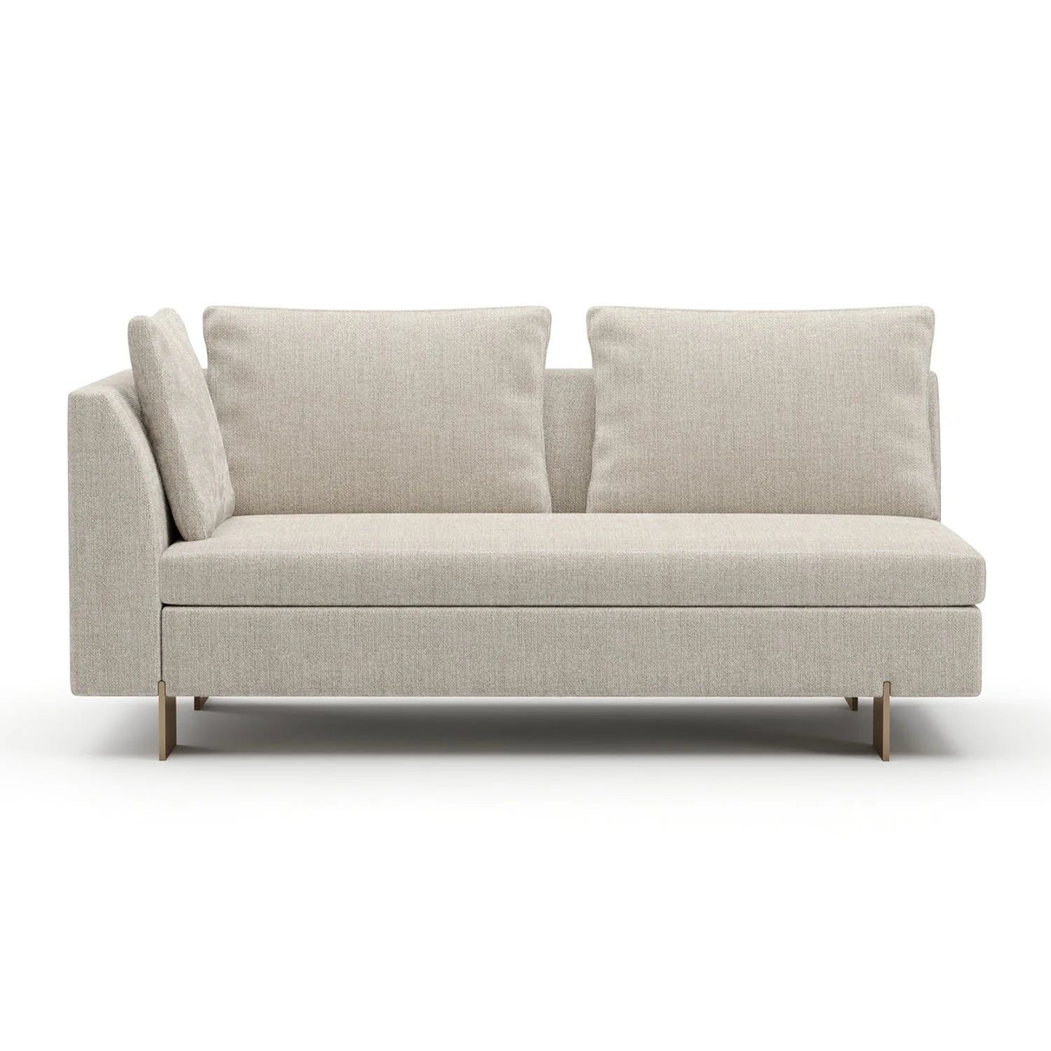 Luxury White Chenille Loveseat Modern Italian Style for Villa
