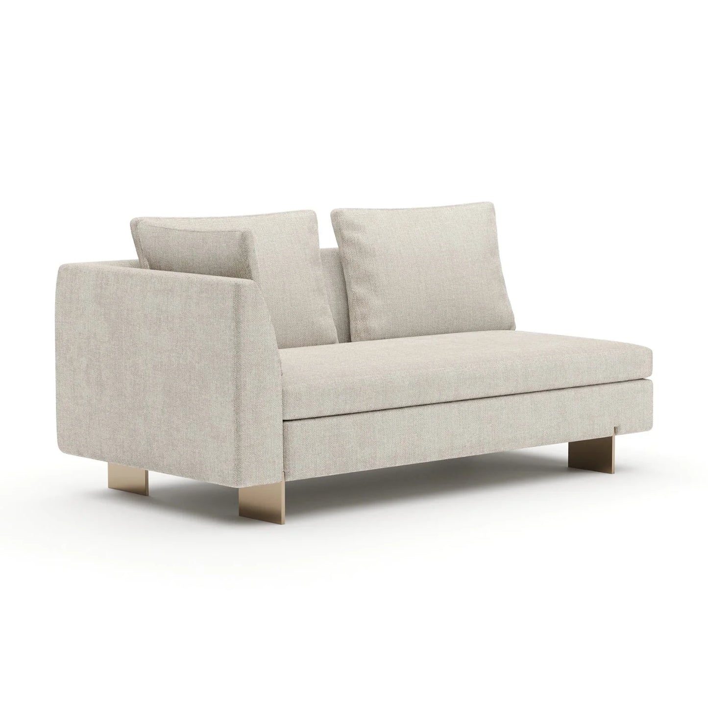 Luxury White Chenille Loveseat Modern Italian Style for Villa