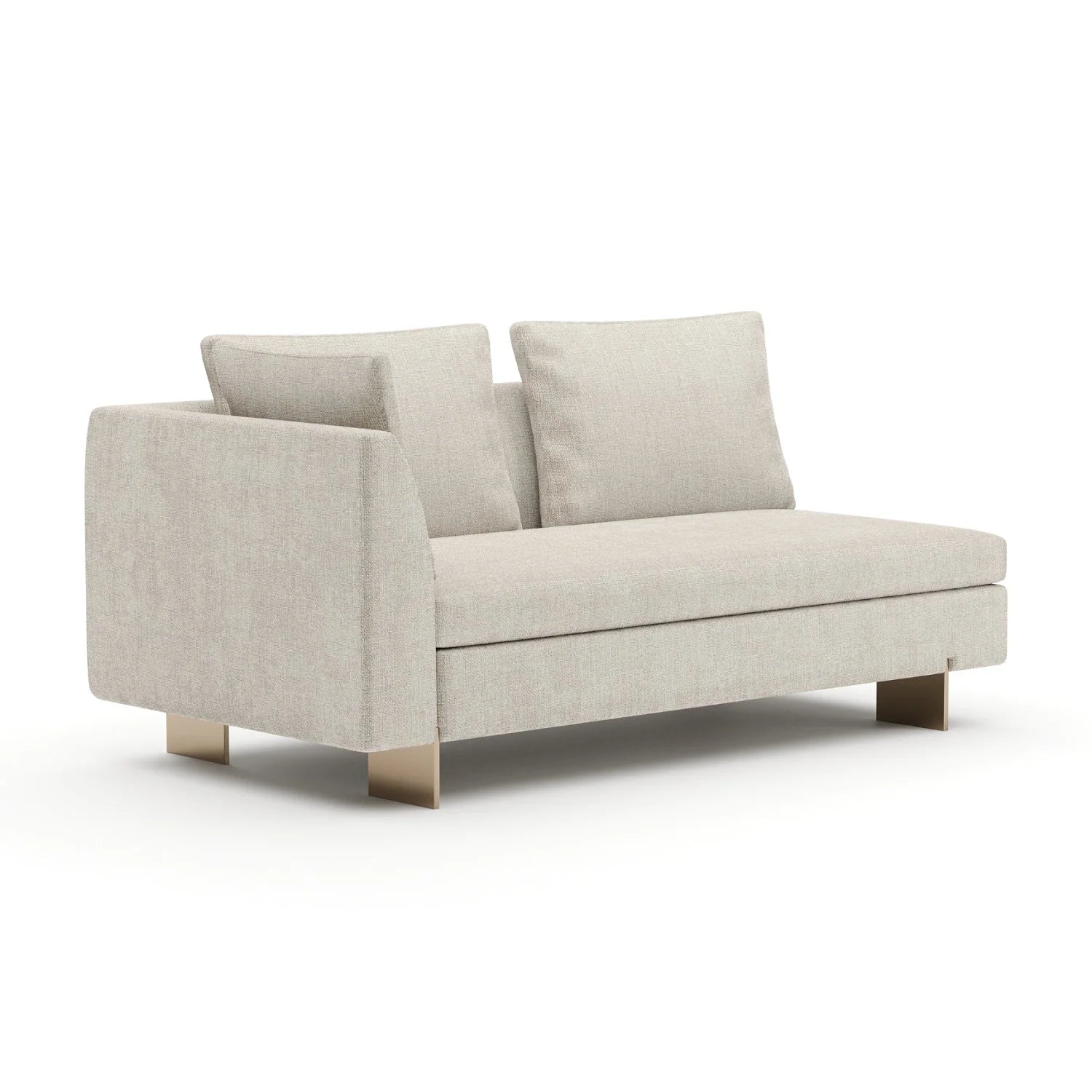 Luxury White Chenille Loveseat Modern Italian Style for Villa
