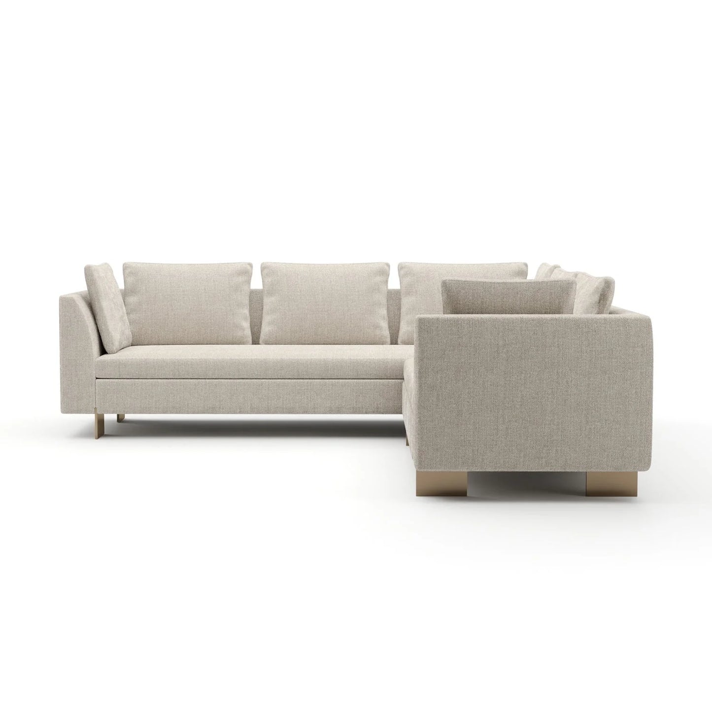 Luxury White Chenille Sectional Sofa Modern Italian Style for Villa
