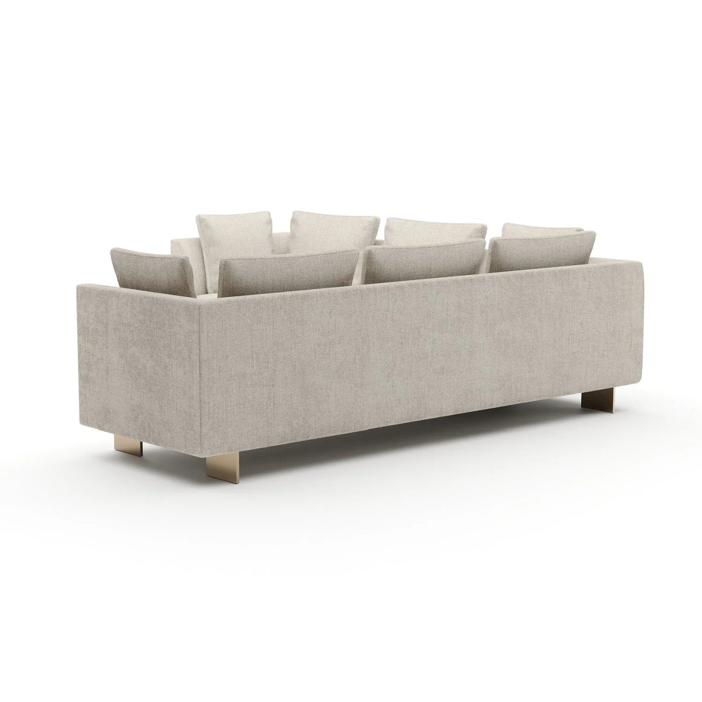 Luxury White Chenille Sectional Sofa Modern Italian Style for Villa