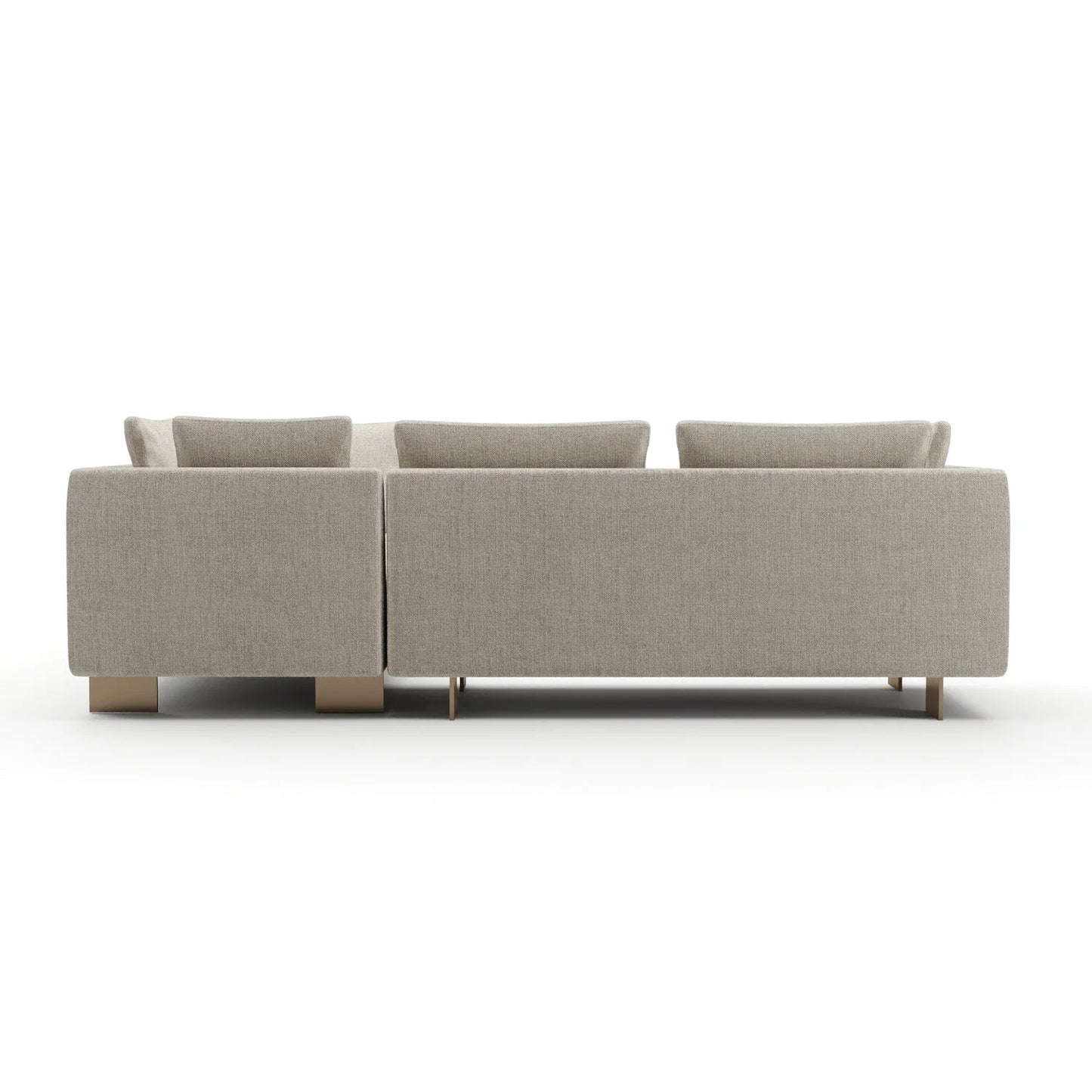 Luxury White Chenille Sectional Sofa Modern Italian Style for Villa