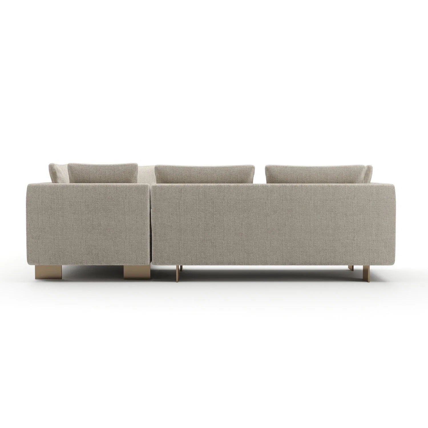 Luxury White Chenille Sectional Sofa Modern Italian Style for Villa