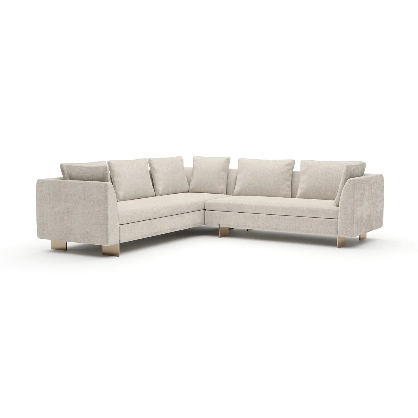 Luxury White Chenille Sectional Sofa Modern Italian Style for Villa