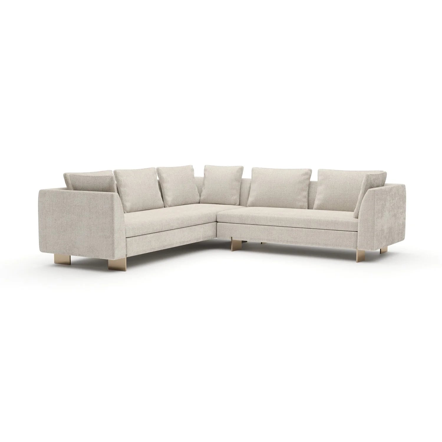 Luxury White Chenille Sectional Sofa Modern Italian Style for Villa