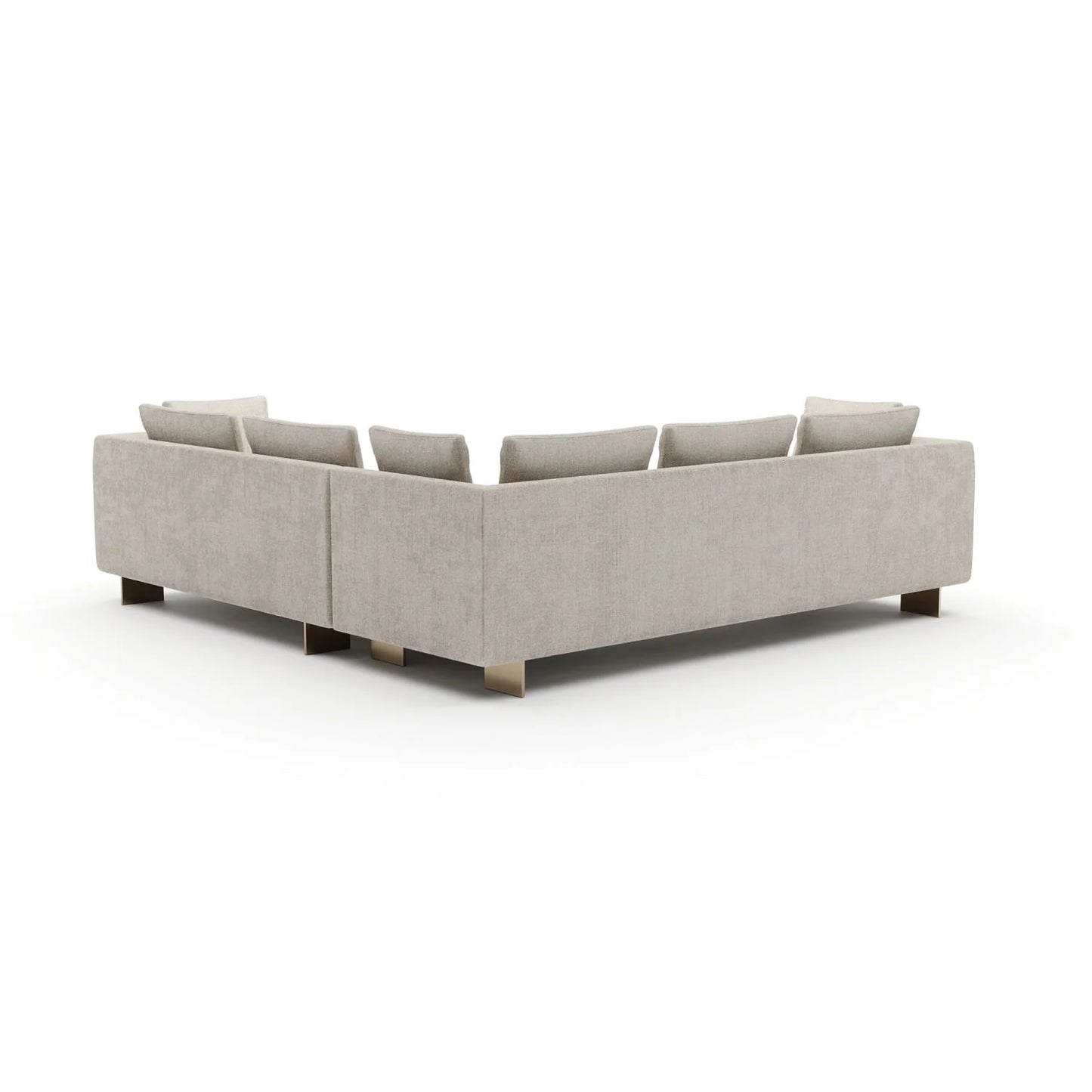 Luxury White Chenille Sectional Sofa Modern Italian Style for Villa