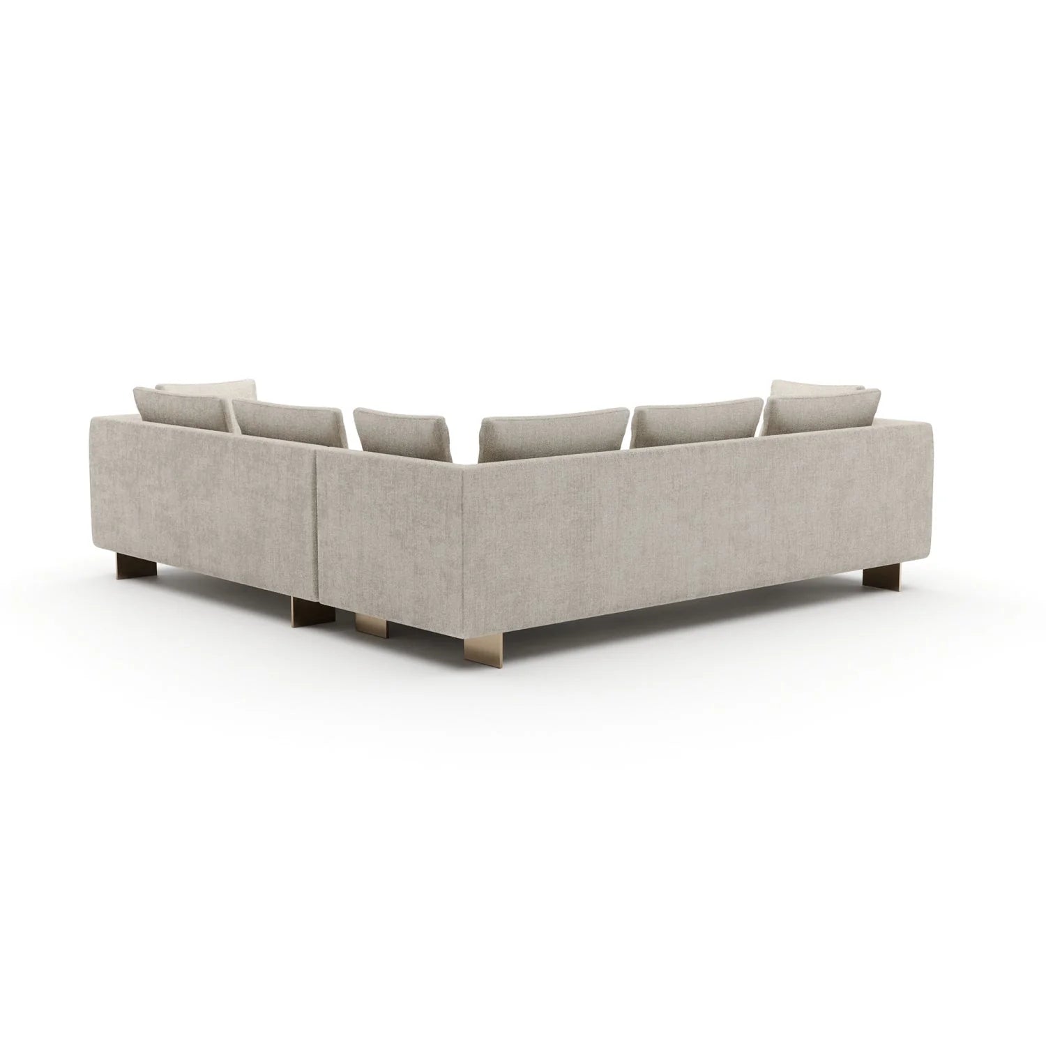 Luxury White Chenille Sectional Sofa Modern Italian Style for Villa