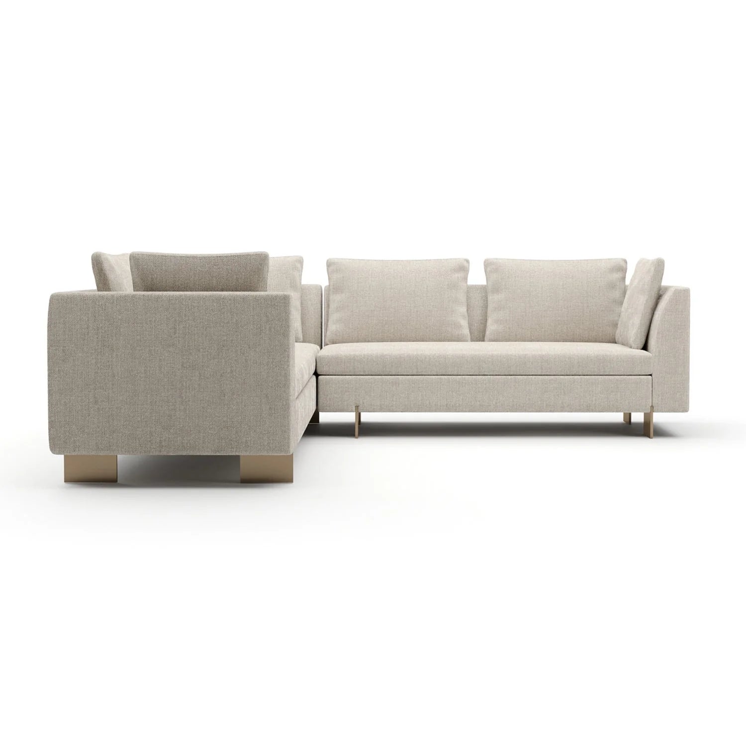 Luxury White Chenille Sectional Sofa Modern Italian Style for Villa