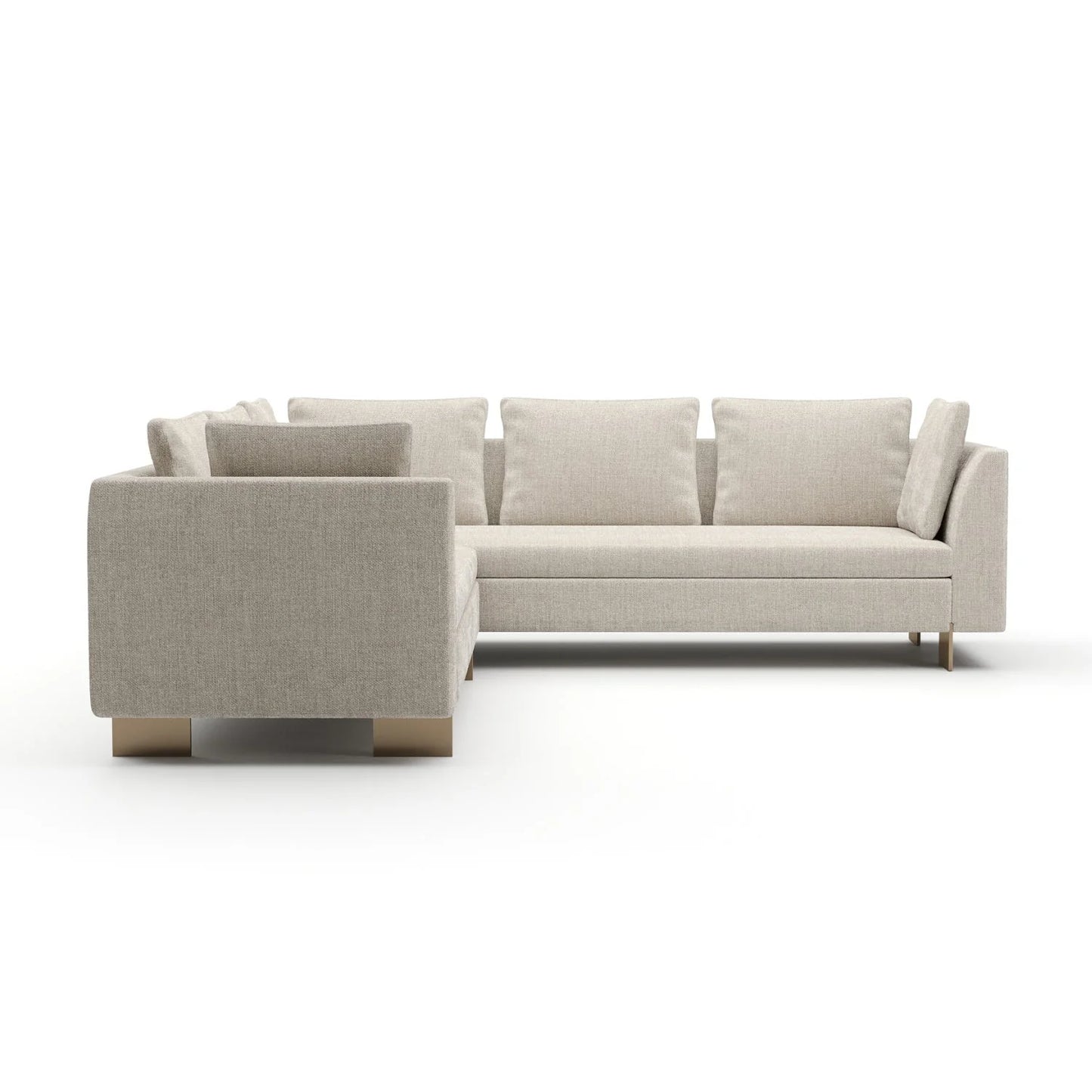 Luxury White Chenille Sectional Sofa Modern Italian Style for Villa
