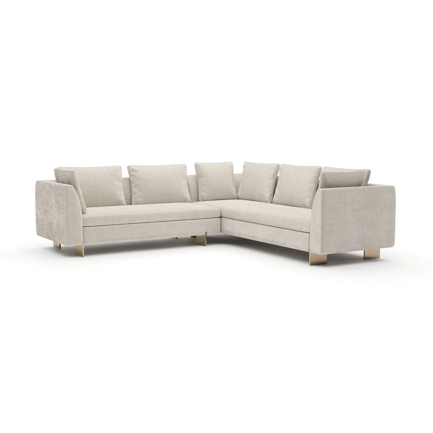 Luxury White Chenille Sectional Sofa Modern Italian Style for Villa