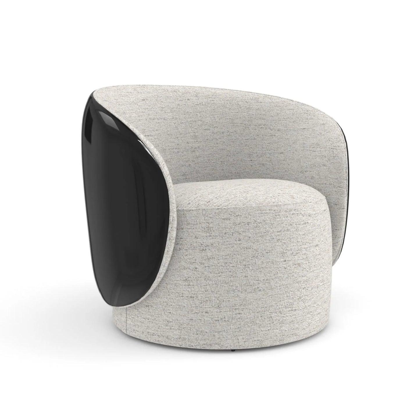 Luxury White Chenille Swivel Chair Modern Italian Style for Villa