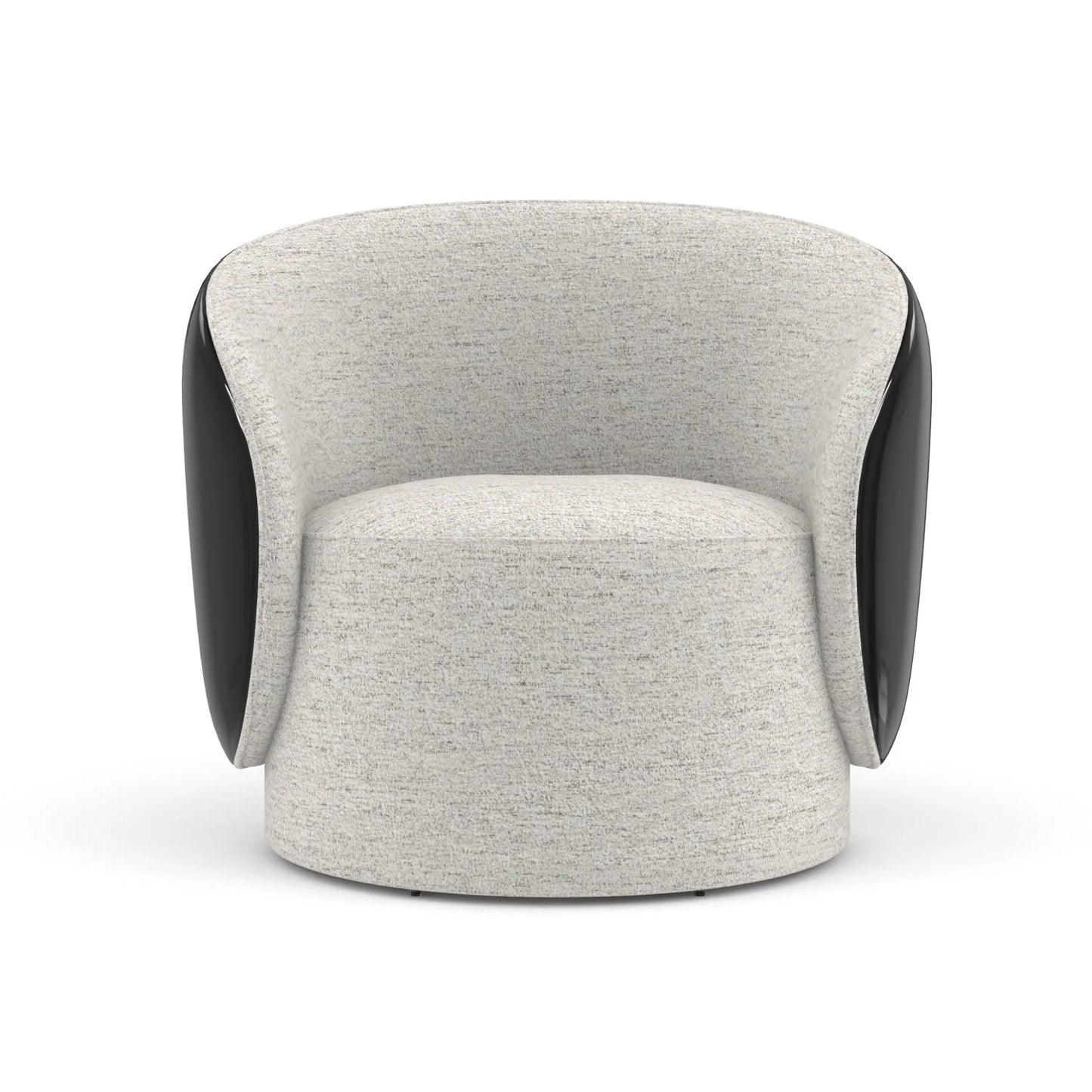 Luxury White Chenille Swivel Chair Modern Italian Style for Villa