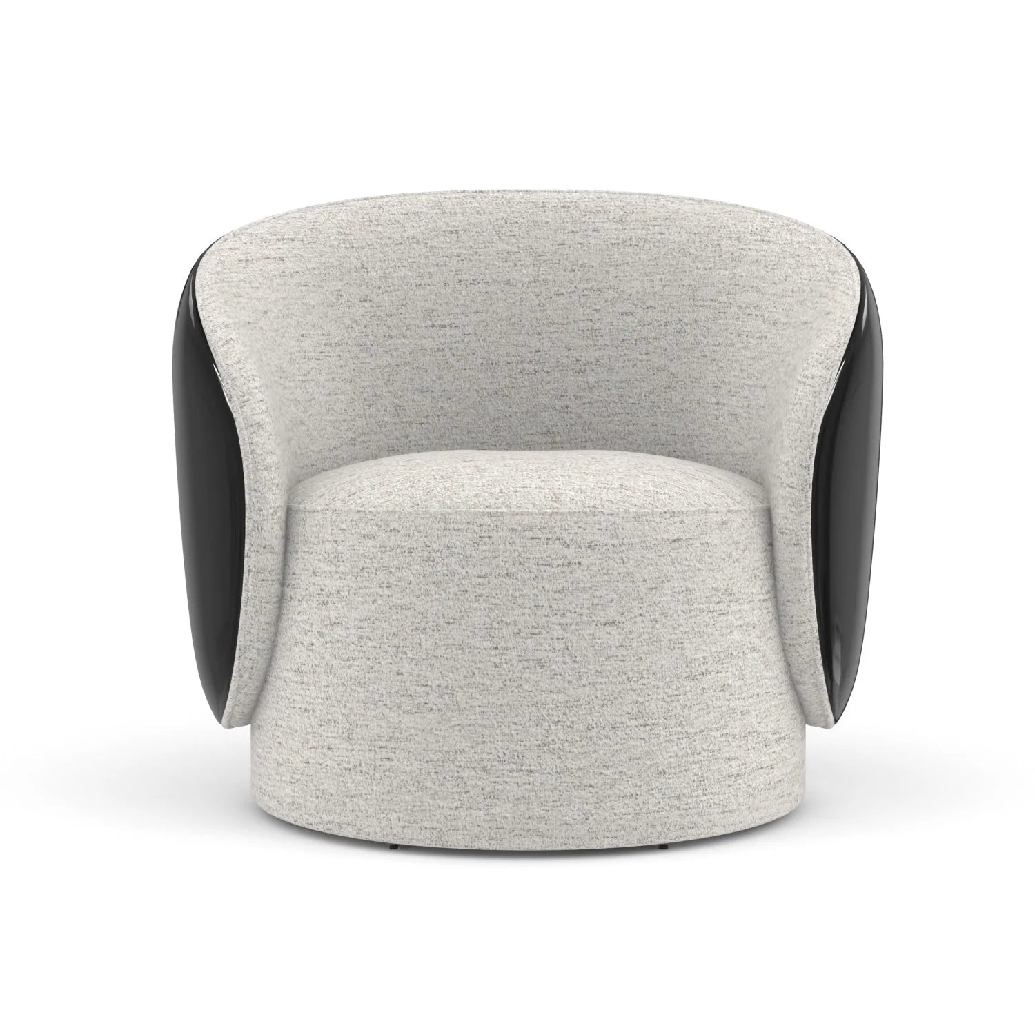 Luxury White Chenille Swivel Chair Modern Italian Style for Villa