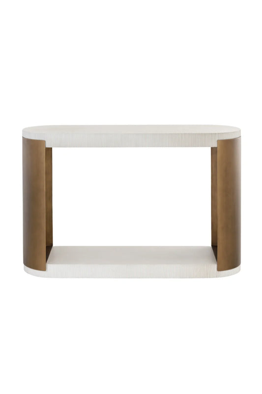 Luxury White Concrete Console Table Modern Italian Style for Villa
