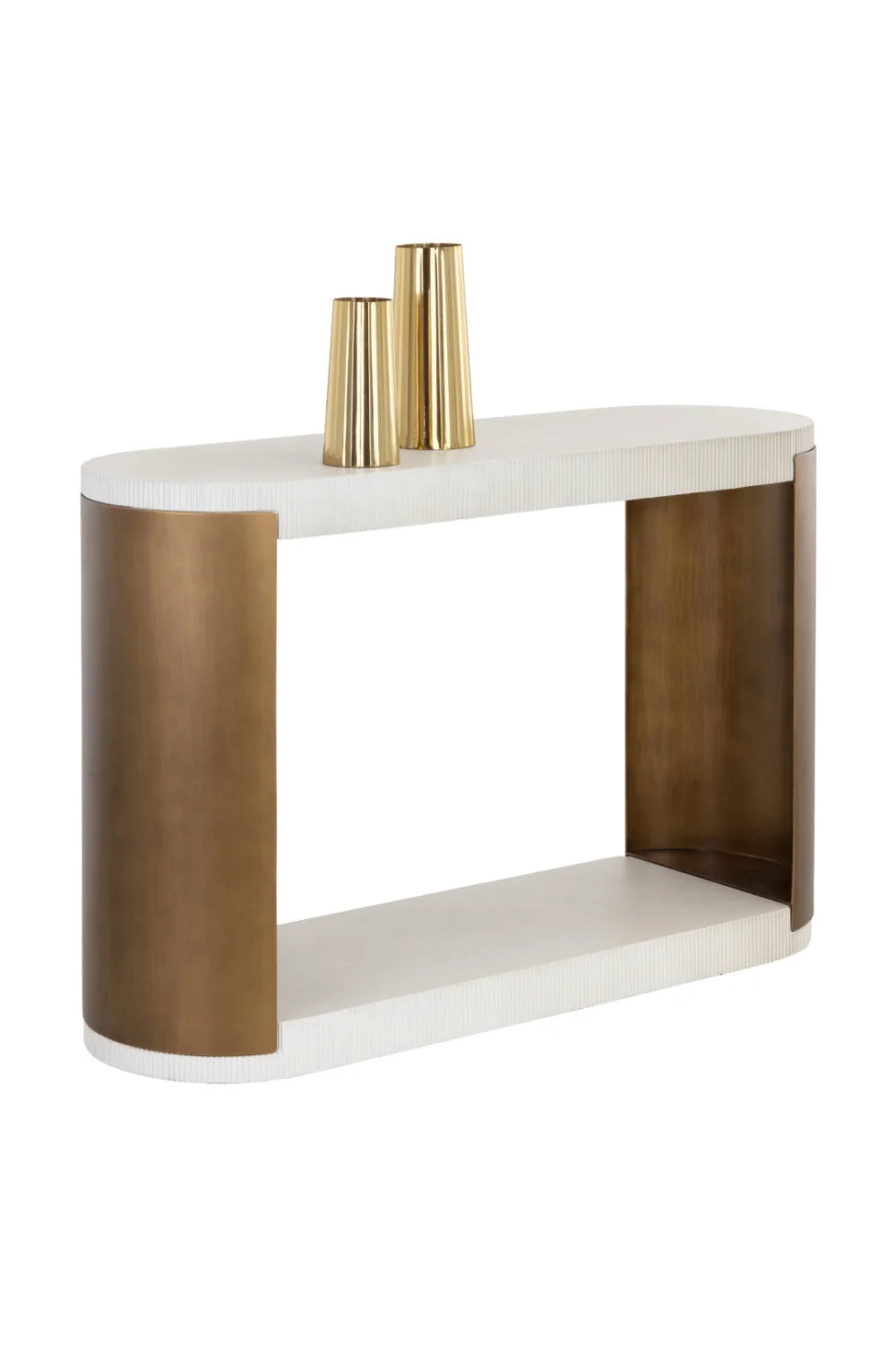 Luxury White Concrete Console Table Modern Italian Style for Villa