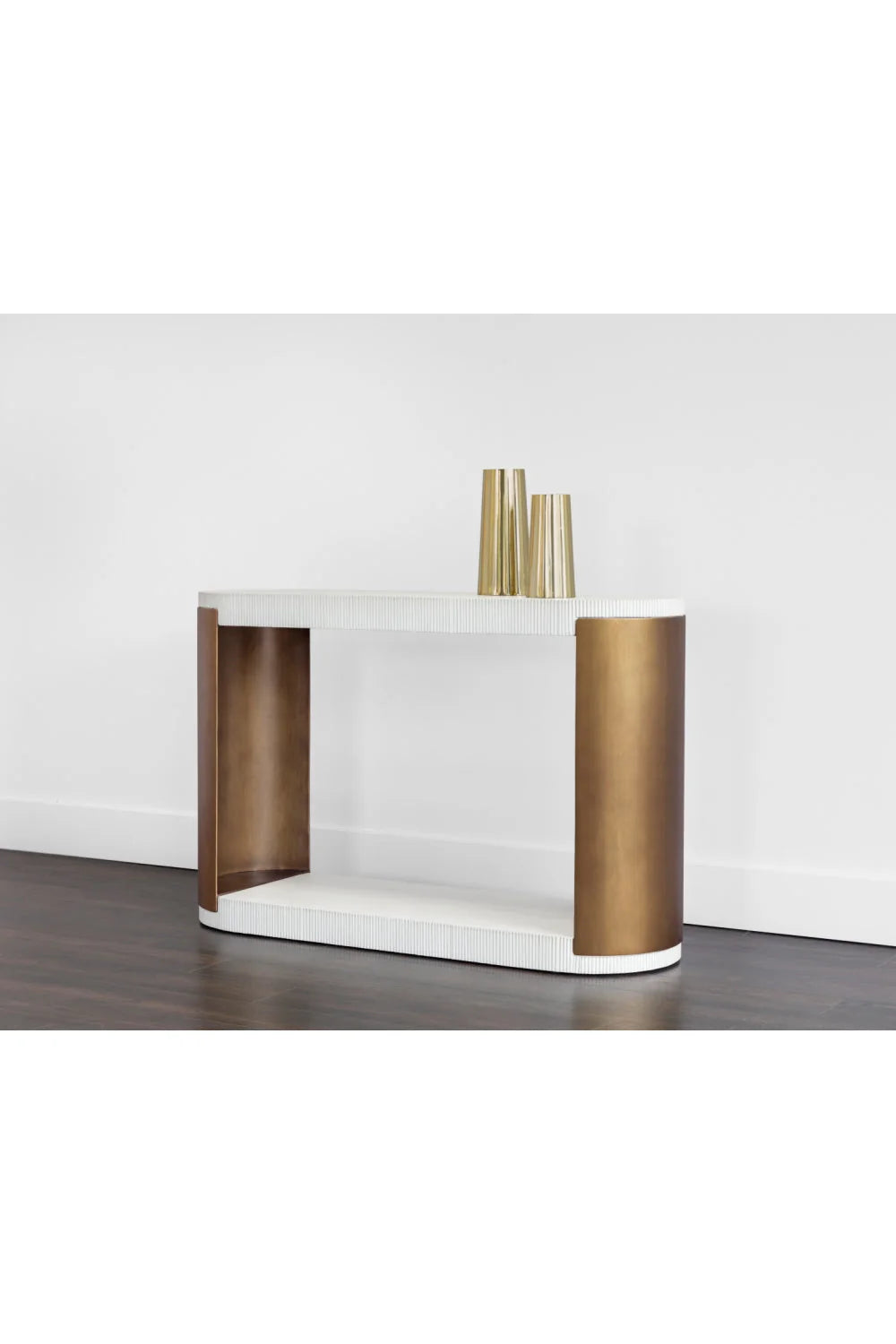 Luxury White Concrete Console Table Modern Italian Style for Villa