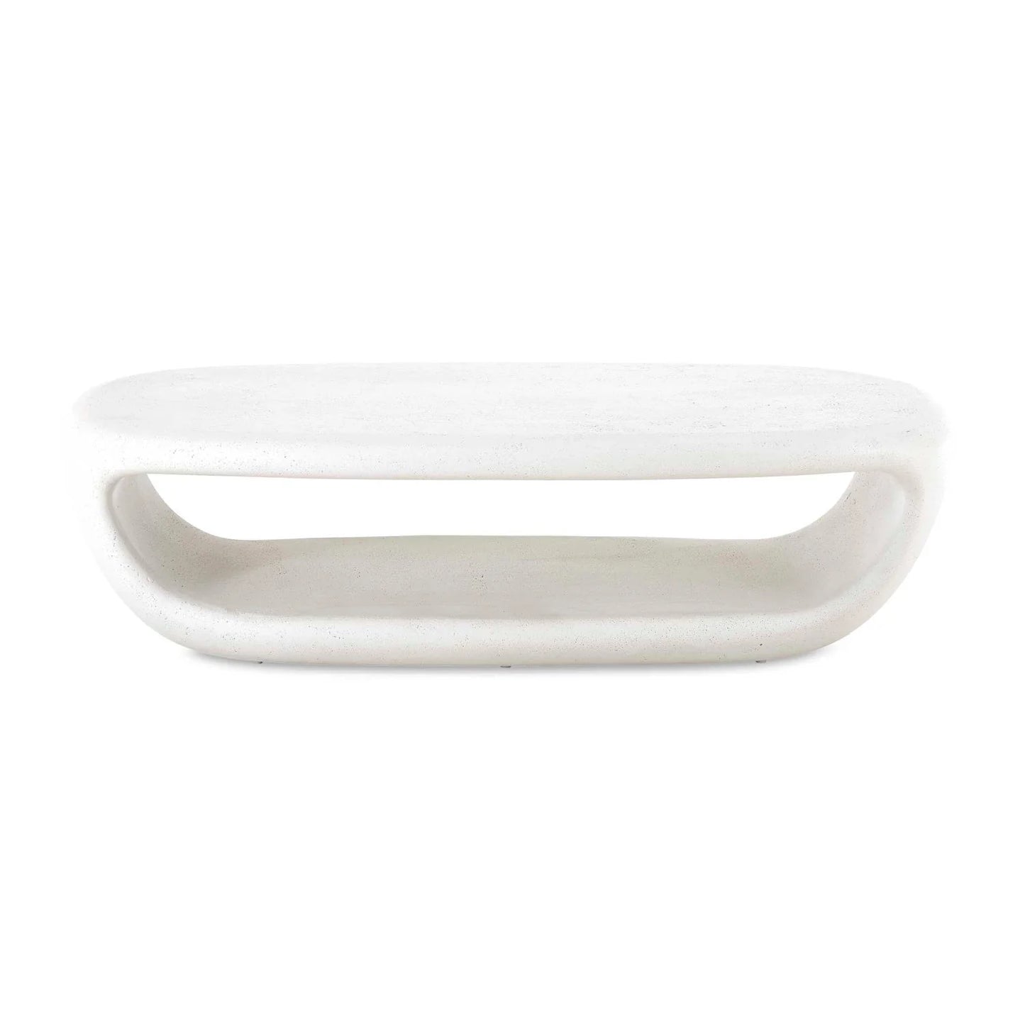 Luxury White Concrete Rectangular Coffee Table Modern Italian Style for Villa