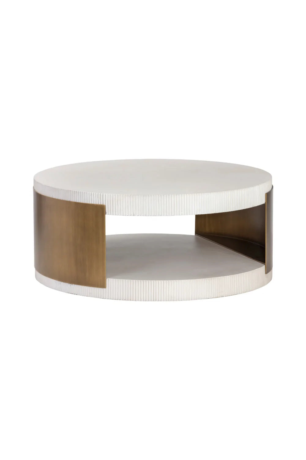 Luxury White Concrete Round Coffee Table Modern Italian Style for Villa