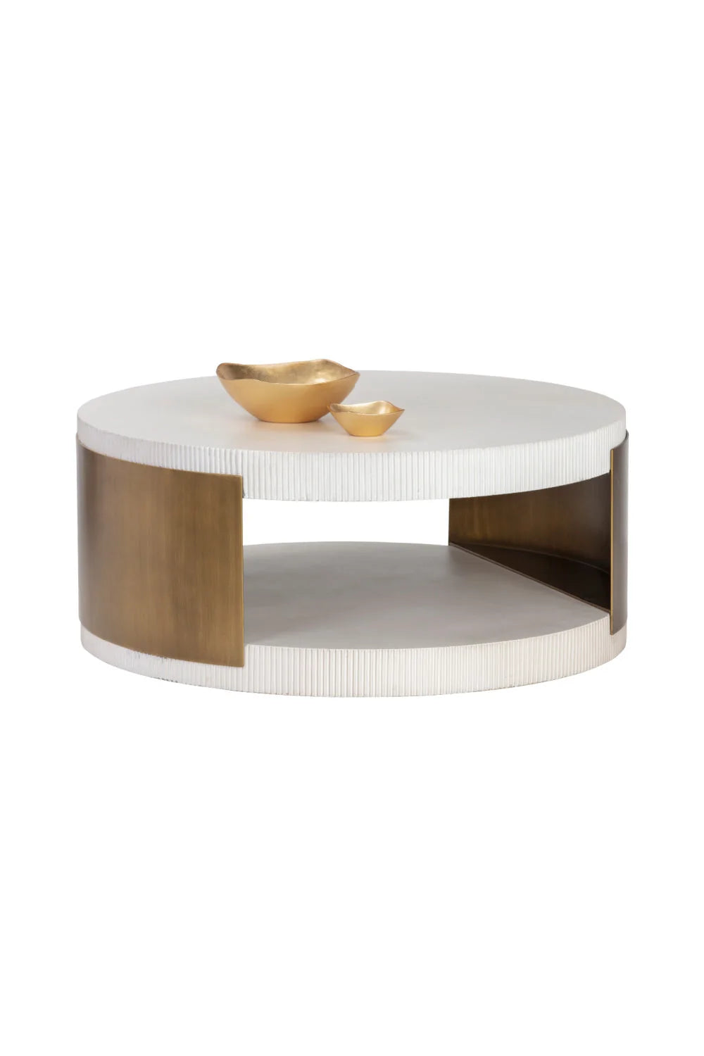 Luxury White Concrete Round Coffee Table Modern Italian Style for Villa