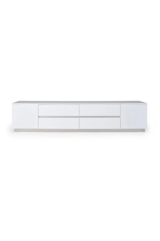 Luxury White Crocodile Textured Sideboard Modern Italian Style for Villa