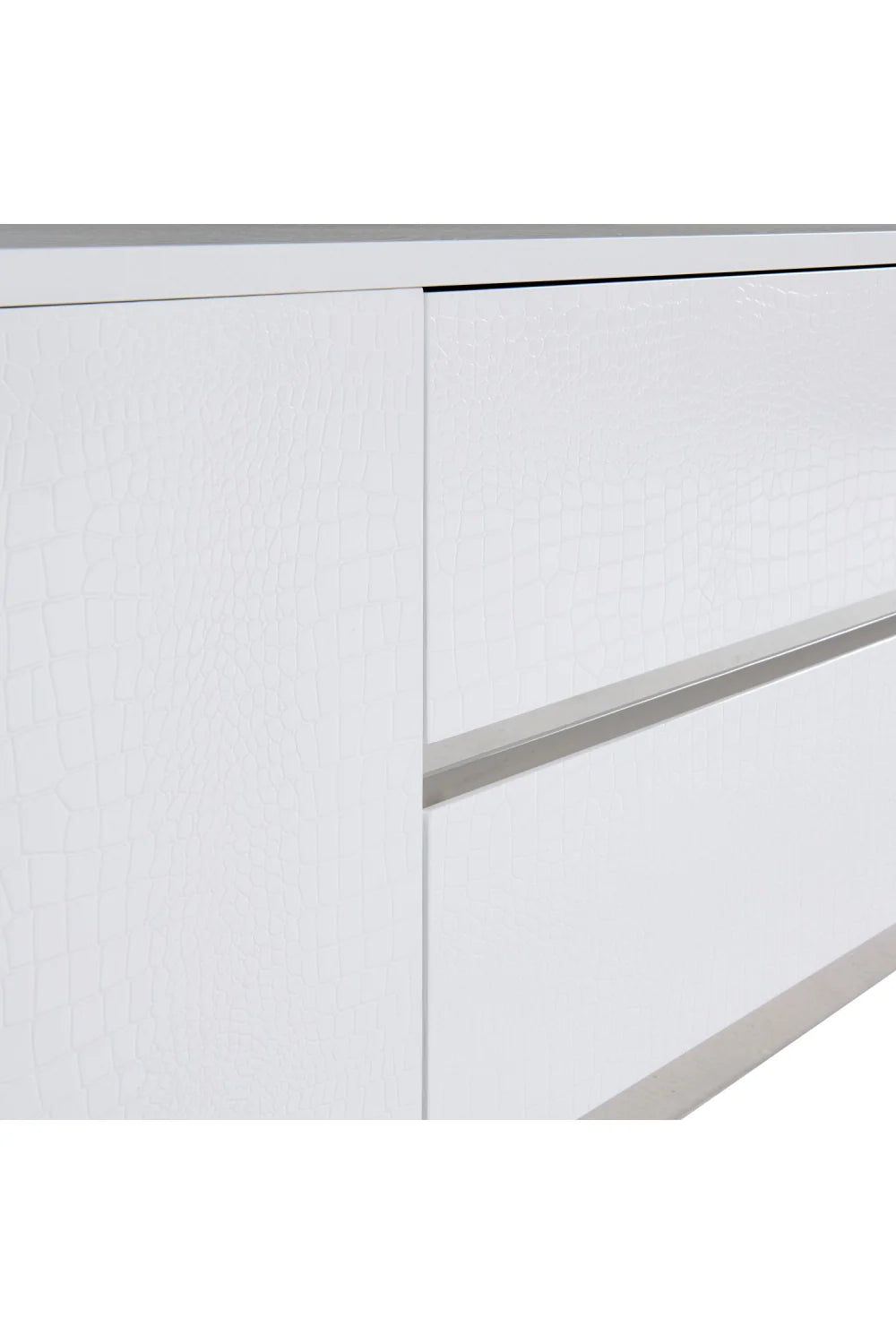 Luxury White Crocodile Textured Sideboard Modern Italian Style for Villa