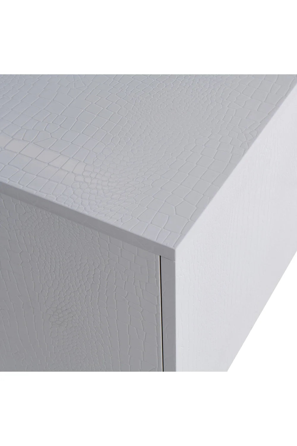 Luxury White Crocodile Textured Sideboard Modern Italian Style for Villa