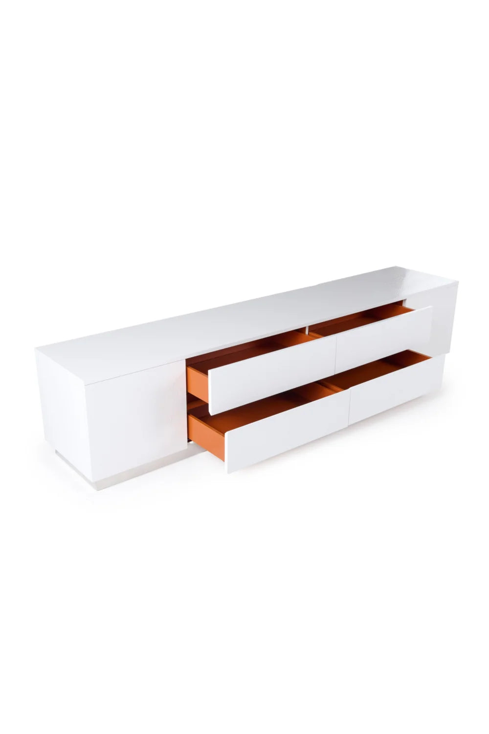 Luxury White Crocodile Textured Sideboard Modern Italian Style for Villa