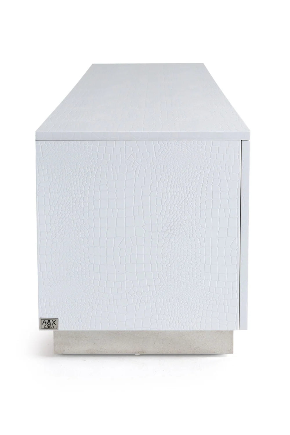 Luxury White Crocodile Textured Sideboard Modern Italian Style for Villa