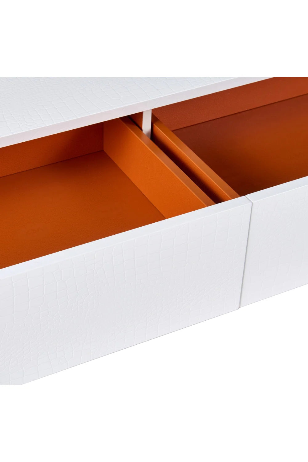 Luxury White Crocodile Textured Sideboard Modern Italian Style for Villa