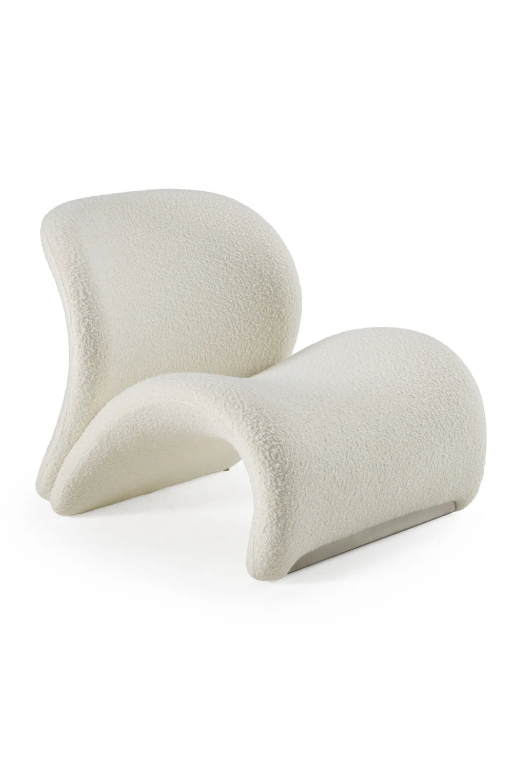 Luxury White Curved Accent Chair Modern Italian Style for Villa