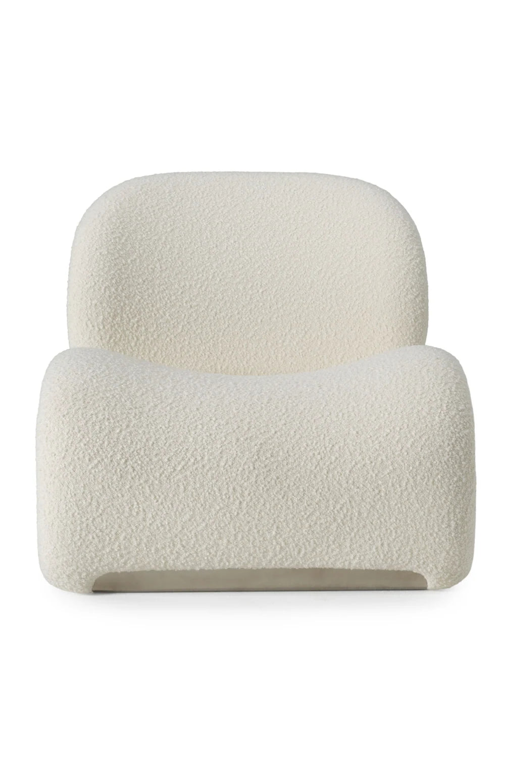 Luxury White Curved Accent Chair Modern Italian Style for Villa