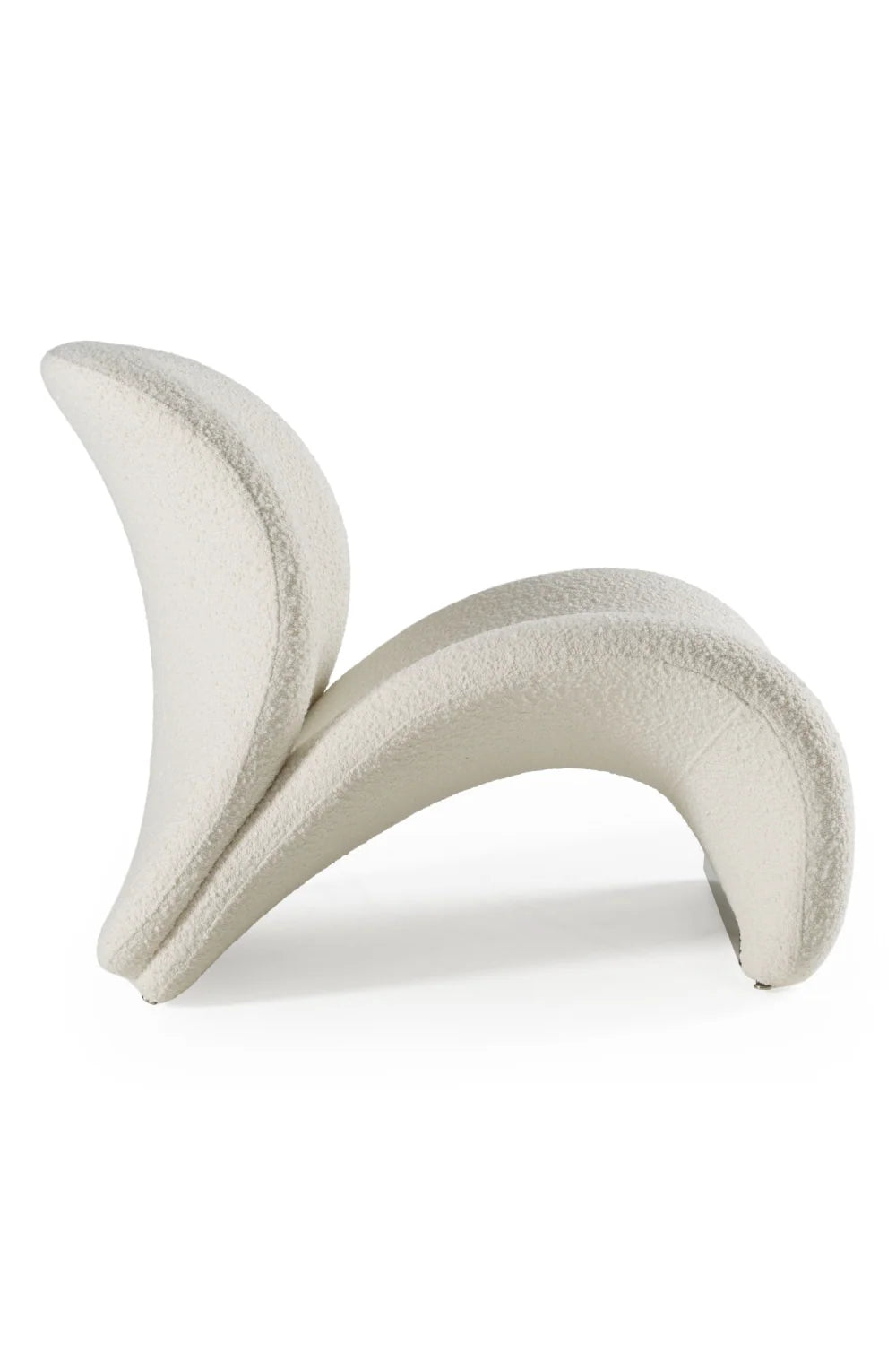 Luxury White Curved Accent Chair Modern Italian Style for Villa
