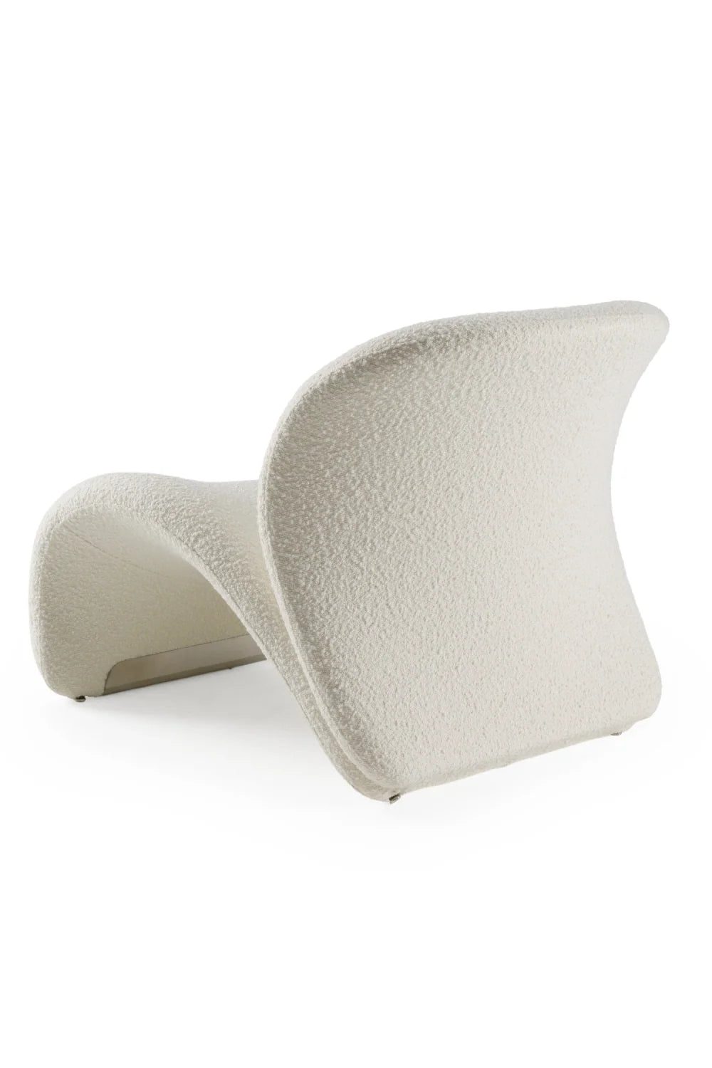 Luxury White Curved Accent Chair Modern Italian Style for Villa