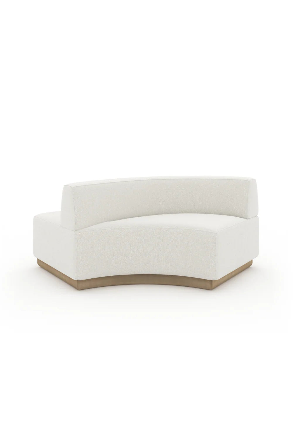 Luxury White Curved Armless Loveseat Modern Italian Style for Villa