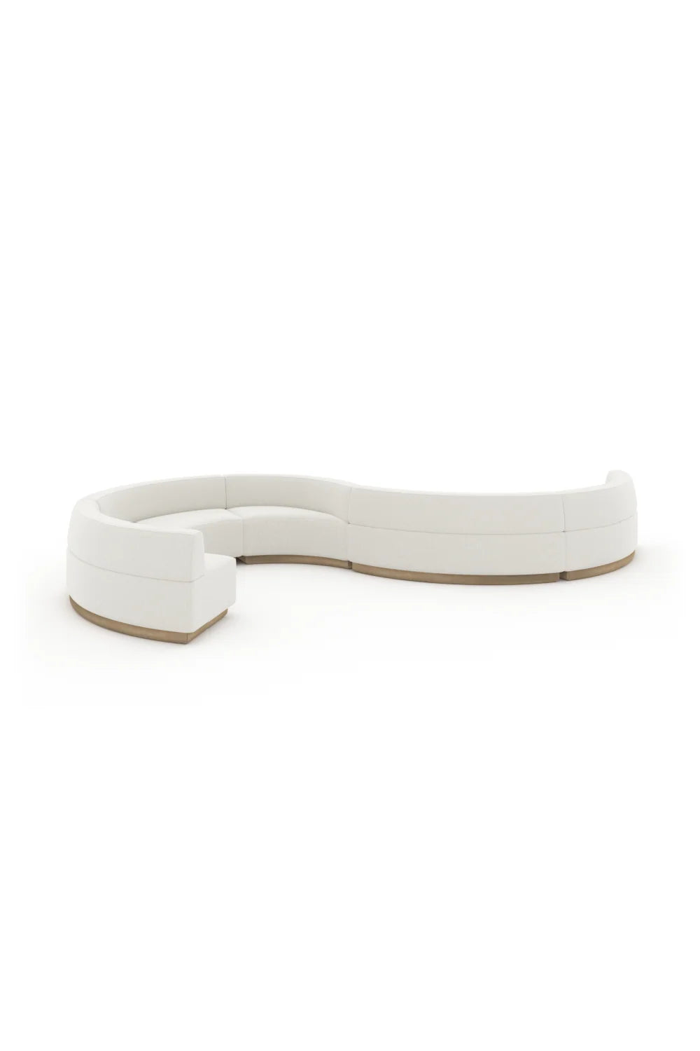 Luxury White Curved Armless Loveseat Modern Italian Style for Villa