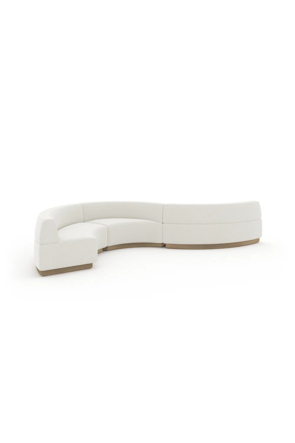 Luxury White Curved Armless Loveseat Modern Italian Style for Villa