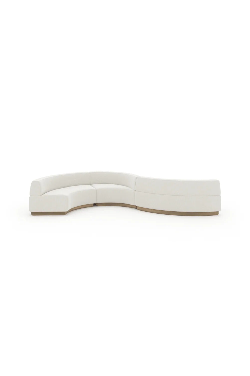 Luxury White Curved Armless Loveseat Modern Italian Style for Villa