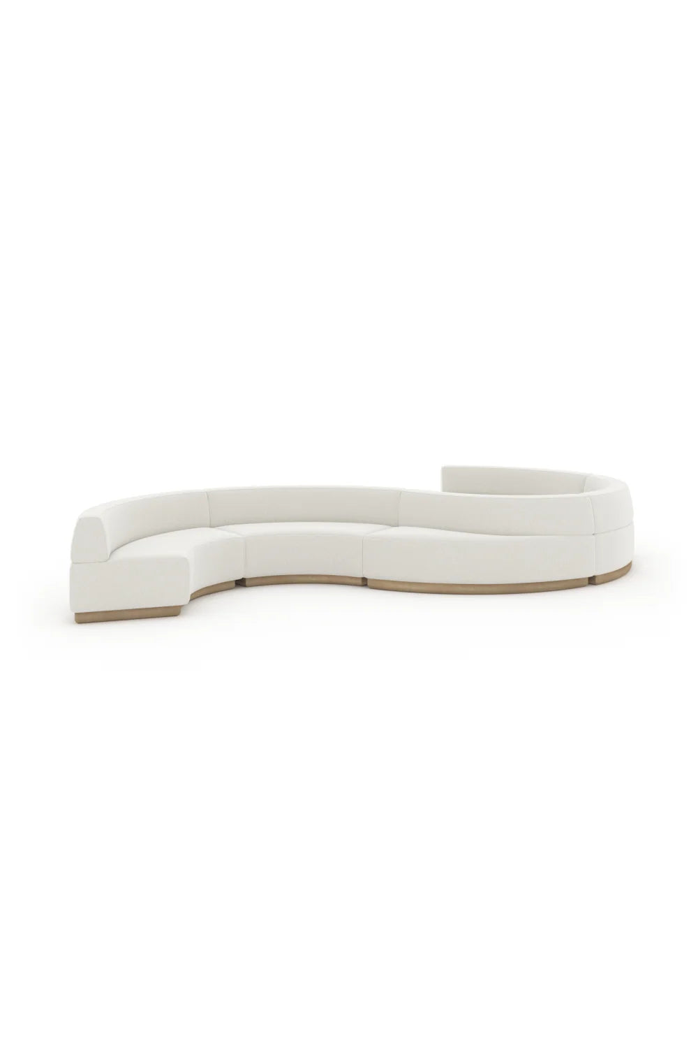 Luxury White Curved Armless Loveseat Modern Italian Style for Villa