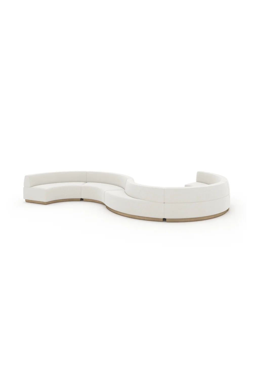 Luxury White Curved Armless Loveseat Modern Italian Style for Villa