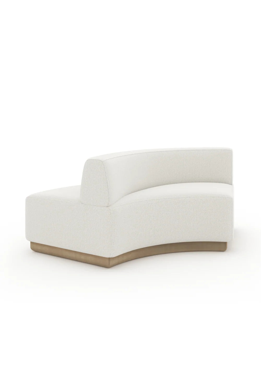 Luxury White Curved Armless Loveseat Modern Italian Style for Villa