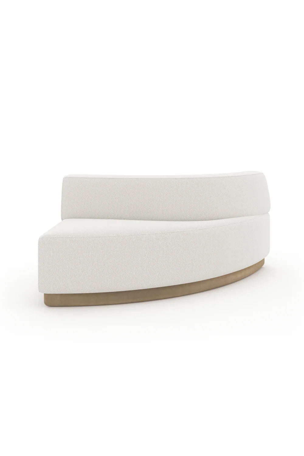 Luxury White Curved Armless Loveseat Modern Italian Style for Villa