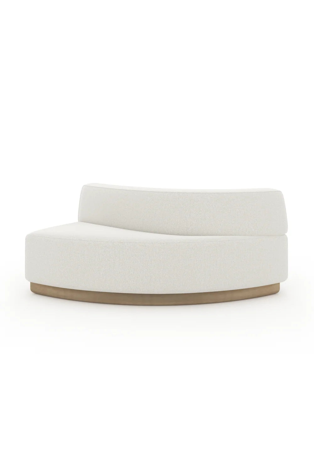 Luxury White Curved Armless Loveseat Modern Italian Style for Villa