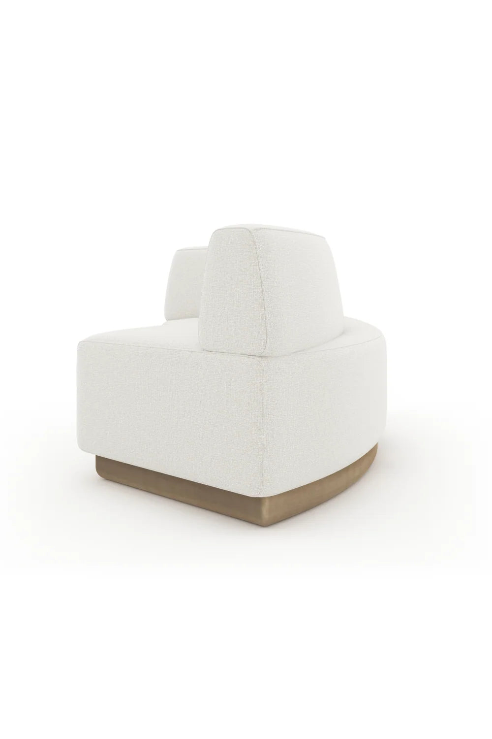 Luxury White Curved Armless Loveseat Modern Italian Style for Villa
