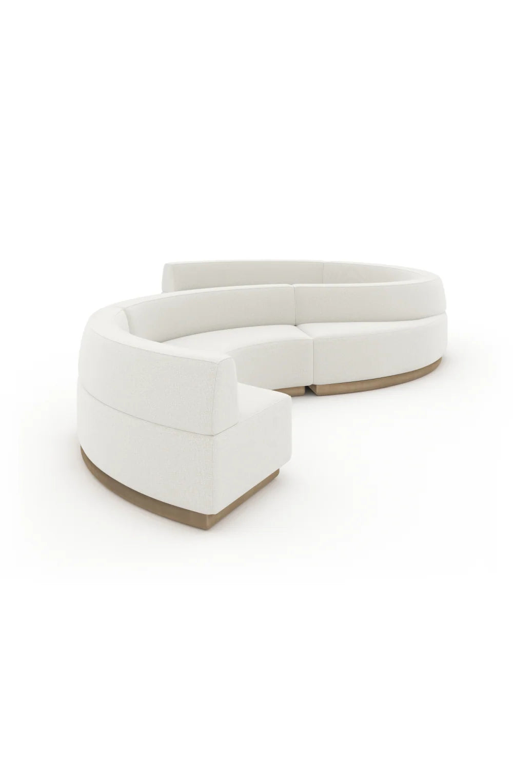 Luxury White Curved Armless Loveseat Modern Italian Style for Villa