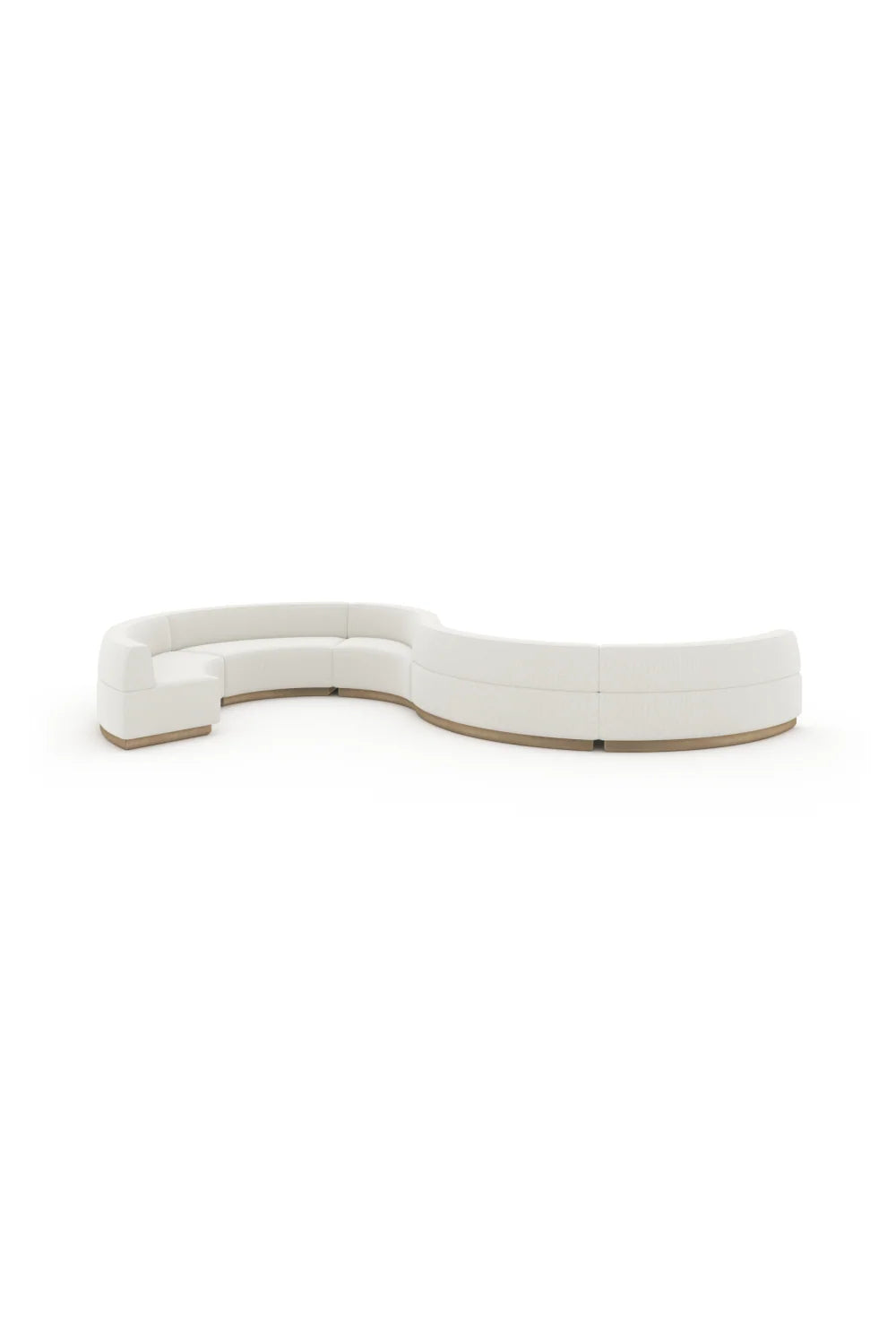 Luxury White Curved Armless Loveseat Modern Italian Style for Villa