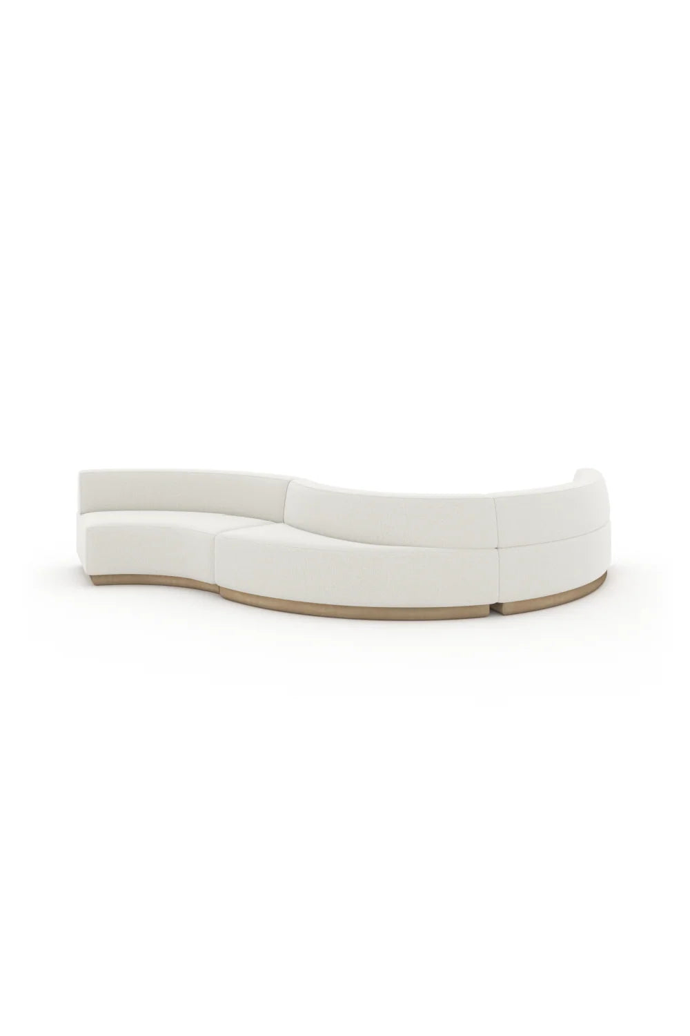 Luxury White Curved Armless Loveseat Modern Italian Style for Villa